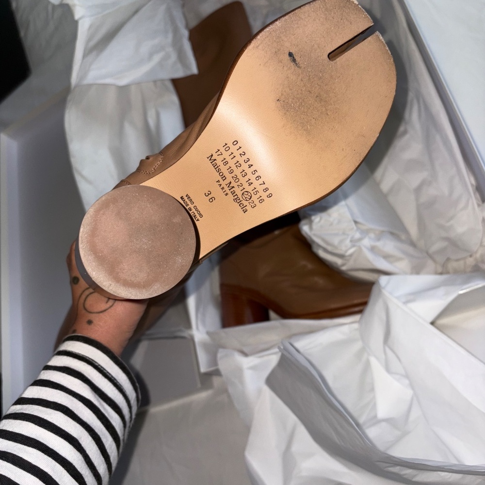 Tall Tan Margiela Tabi Boots - Picture 3 of 7